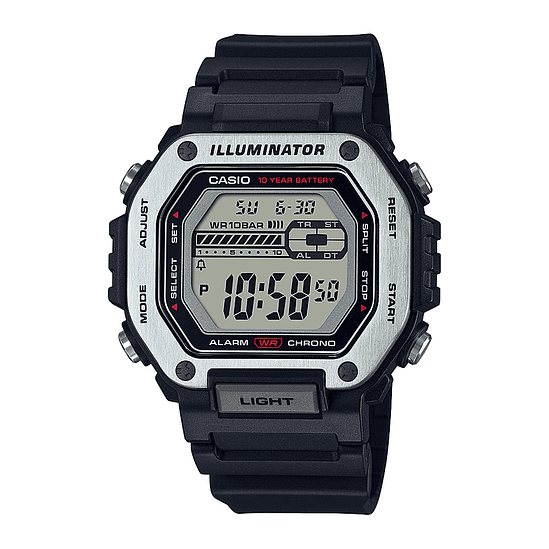Reloj Hombre Casio Mwd-110h-1avdf Core Mens Color De La Correa Negro Color Del Bisel Plateado Color Del Fondo Gris 1