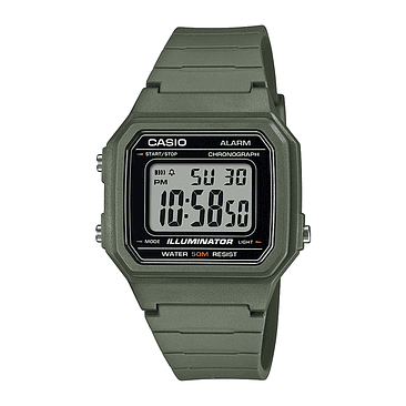 Reloj Casio | Reloj Casio W-217h-3avdf | Reefside | Correa Verde | Bisel Verde | Fondo Gris 1