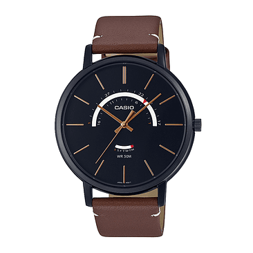 Reloj Casio Mtp-b105bl-1avdf Hombre 100% Original Color De La Correa Marrón Color Del Bisel Negro Color Del Fondo Negro 1