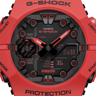 Reloj Casio G-shock Ga-b001-4adr Color De La Correa Rojo Color Del Bisel Rojo Color Del Fondo Gris 3