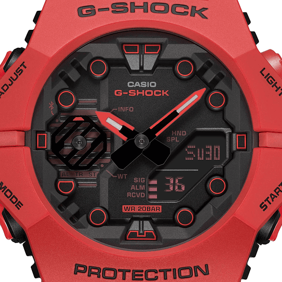 Reloj Casio G-shock Ga-b001-4adr Color De La Correa Rojo Color Del Bisel Rojo Color Del Fondo Gris 3