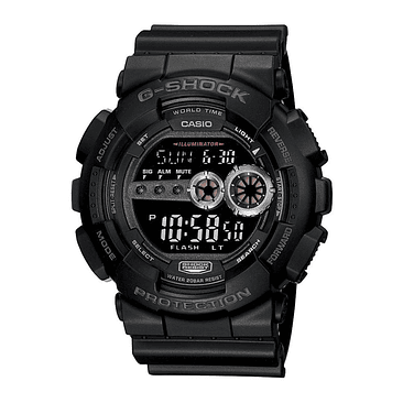 Reloj Casio G-shock Gd-100-1bdr Para Hombre, Color De La Correa: Negro, Color Del Bisel: Negro, Color De Fondo: Negro 1