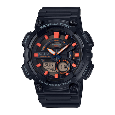 Reloj Casio Deportivo Aeq-110w-1a2vdf Color Del Fondo Negro Color De La Correa Negro Color Del Bisel Negro 1