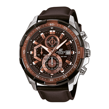 Reloj Casio Edifice Efr-539l-5avudf Hombre 100% Original Color De La Correa Marrón Color Del Bisel Plateado Color Del Fondo Marrón 1