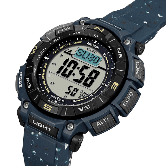 Reloj Casio Pro-tek Prg-340sc-2 Hombre Correa Negro Bisel Negro Fondo Negro 5