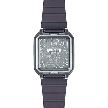 Reloj Casio A-120west Stranger Things Serie Limitada Unixes Color De La Malla Gris Oscuro Transparente 5