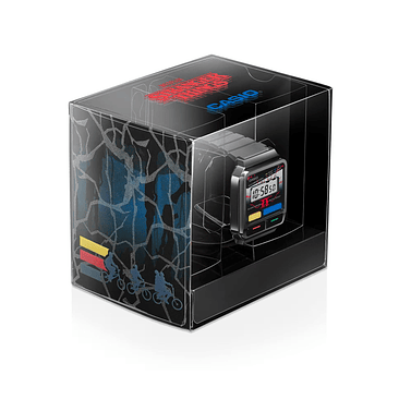 Reloj Casio A-120west Stranger Things Serie Limitada Unixes Color De La Malla Gris Oscuro Transparente 8