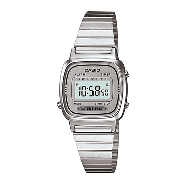 Reloj Plateado Casio Vintage La670wa-7df Para Mujer Plateado Gris 1
