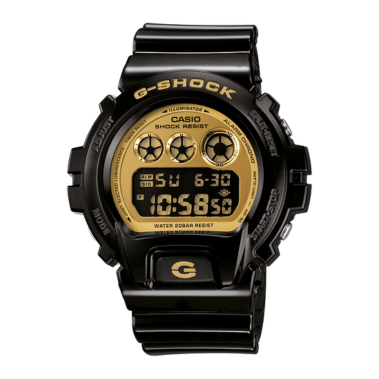 Reloj Casio G-shock Dw-6900cb-1ds Para Hombre, Color De Correa De Color Negro Con Bisel, Color De Fondo Negro Dorado 1