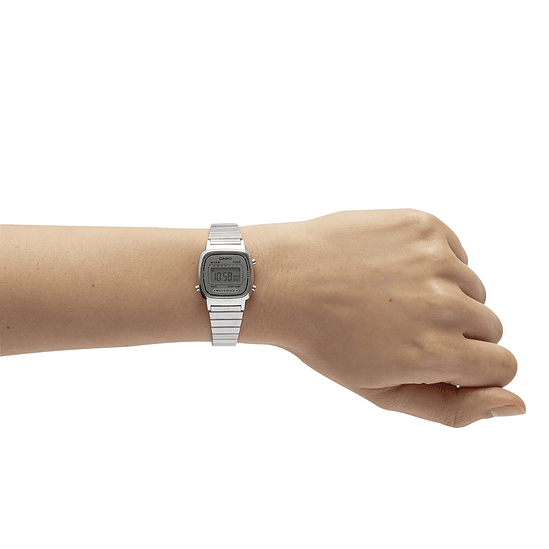 Reloj Plateado Casio Vintage La670wa-7df Para Mujer Plateado Gris 4