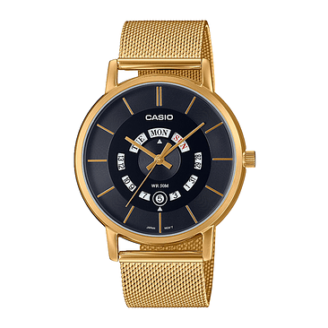 Reloj Hombre Casio Mtp-b135mg-1avdf Core Mens Color De La Correa Dorado Color Del Bisel Dorado Color Del Fondo Negro 1