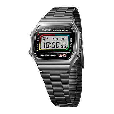 Reloj Unisex Casio A168weuc-1adr Core Mens Correa Gris Bisel Gris Fondo Negro 3