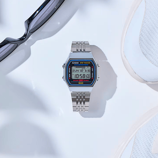 Reloj Unisex Casio Abl-100we-1adf Vintage Correa Plateado Bisel Plateado 4