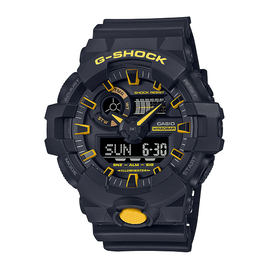 Reloj Casio G-shock Ga-700cy-1adr Caution Yellow: Correa Negra, Bisel Negro, Fondo Negro 1