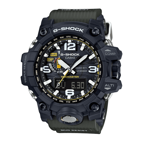 Reloj Casio G-shock Gwg-1000-1a3dr Color De La Correa Verde Militar Color Del Bisel Negro Color Del Fondo Gris 1