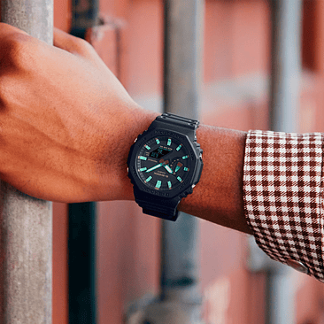 Reloj Casio G-shock Carbon Core Rusty Iron Ga-2100rc-1adr, Color Negro, Color De Bisel Negro, Color De Fondo Negro 2