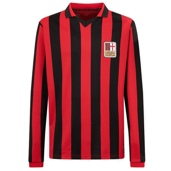 AC Milão retro 125 aniversário manga cumprida 1