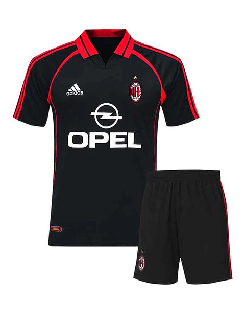 Kit retro infantil del AC Milan 1998-99