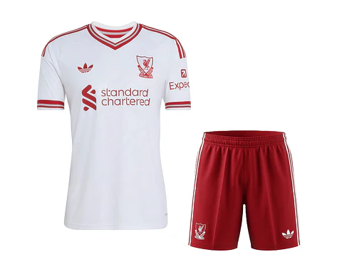 Liverpool. Kit Criança away 2026-27