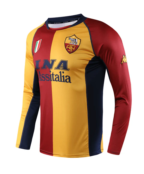 AS Roma retro manga cumprida 2001-02