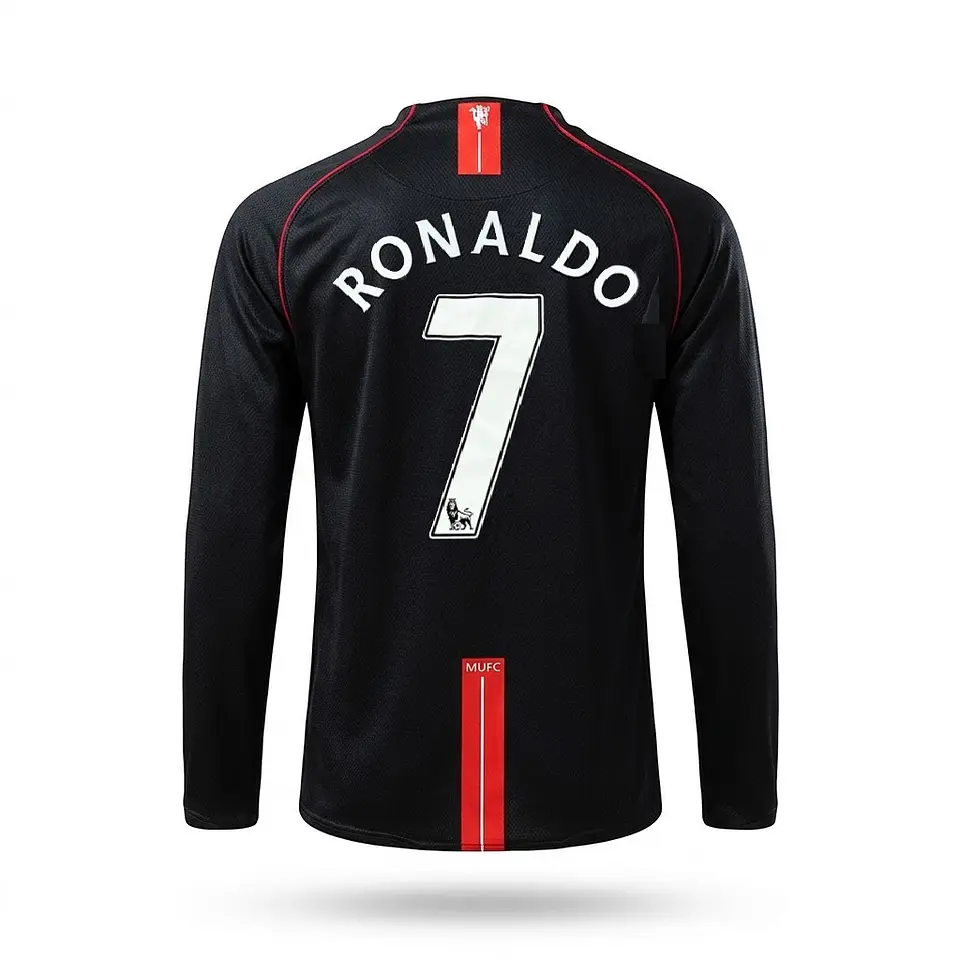 Manchester United away retro manga cumprida 2007-08 2