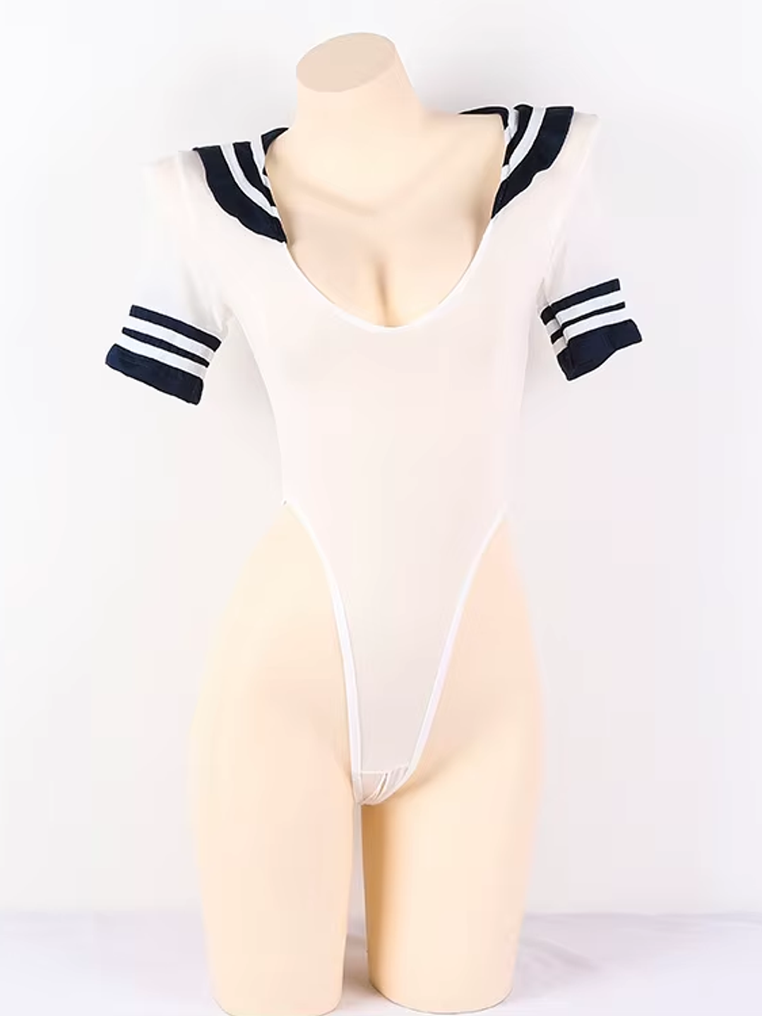 Body blanco colegiala entre pierna abierta 3