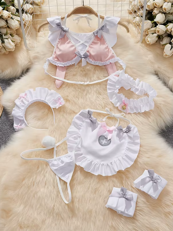 Set Conejita mucama Kawaii Rosita Conie 5