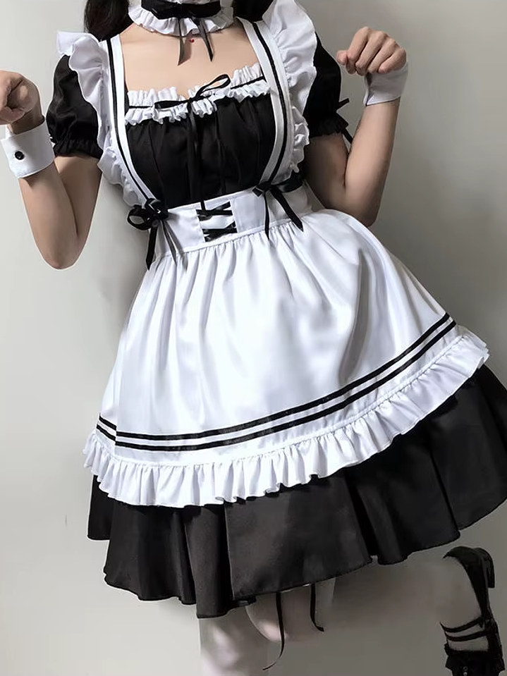 Disfraz Lolita Uniforme De Sirvienta Traje De Cosplay Sexy 2
