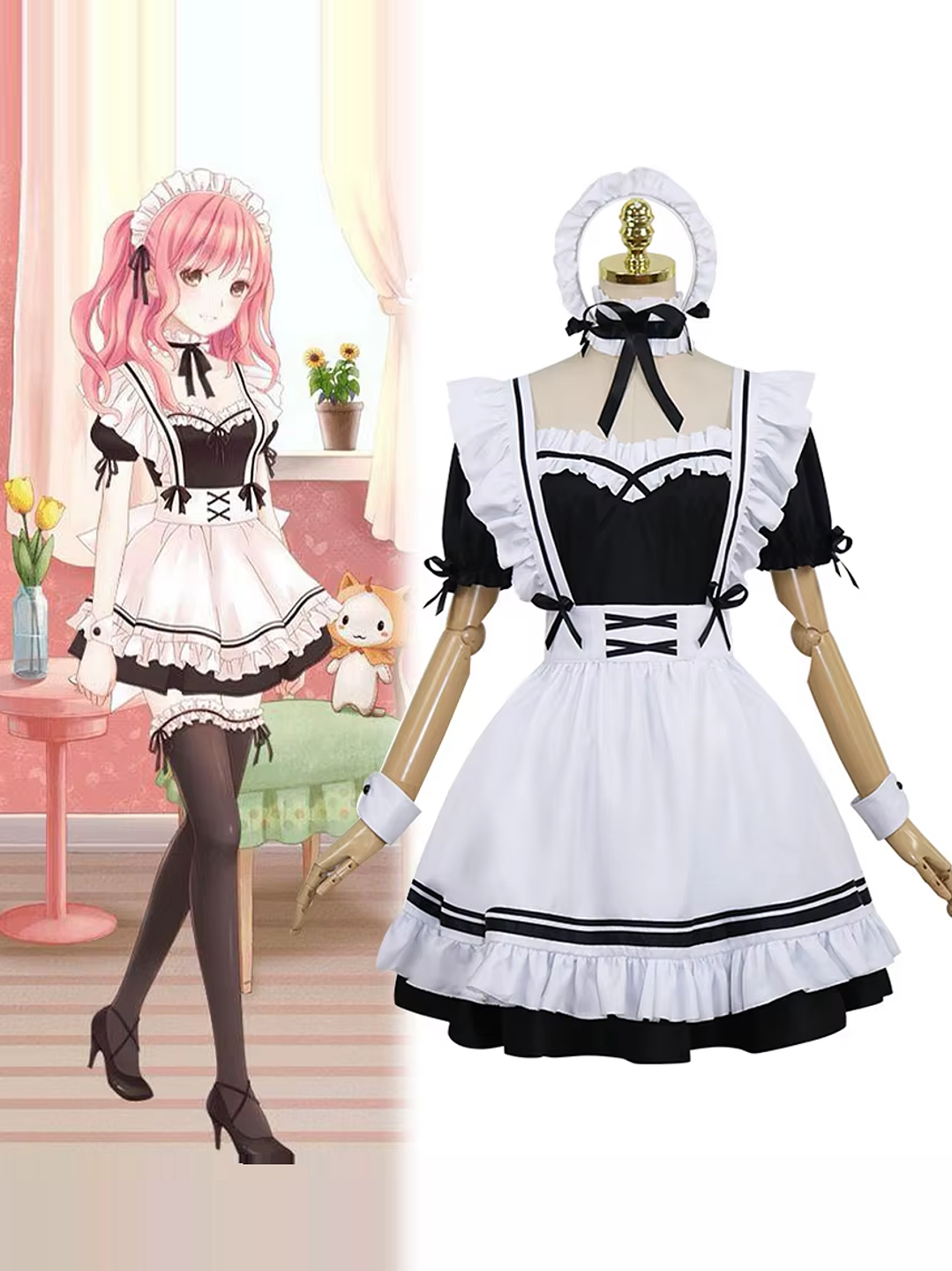 Disfraz Lolita Uniforme De Sirvienta Traje De Cosplay Sexy 1