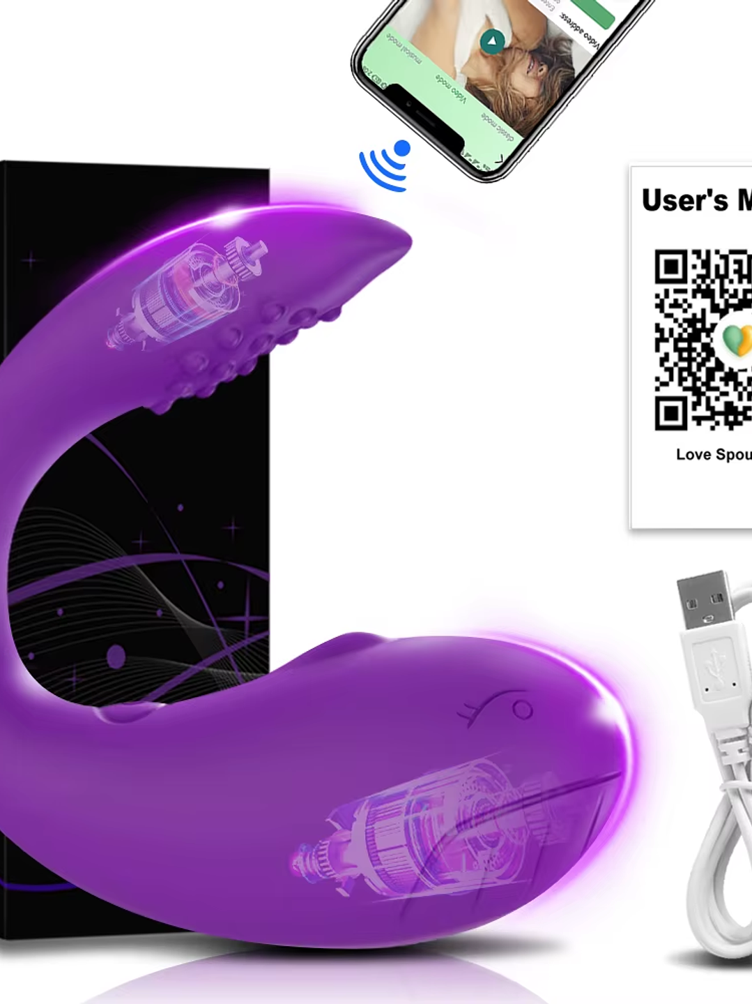 Consolador vibrador estimulante juguete sexual tipo ballena  10