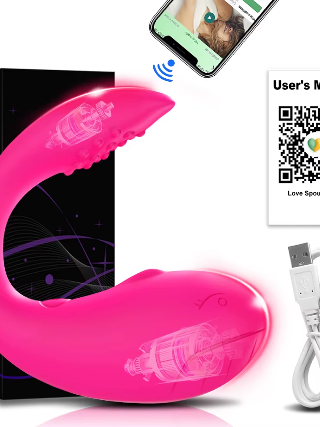 Consolador vibrador estimulante juguete sexual tipo ballena  11