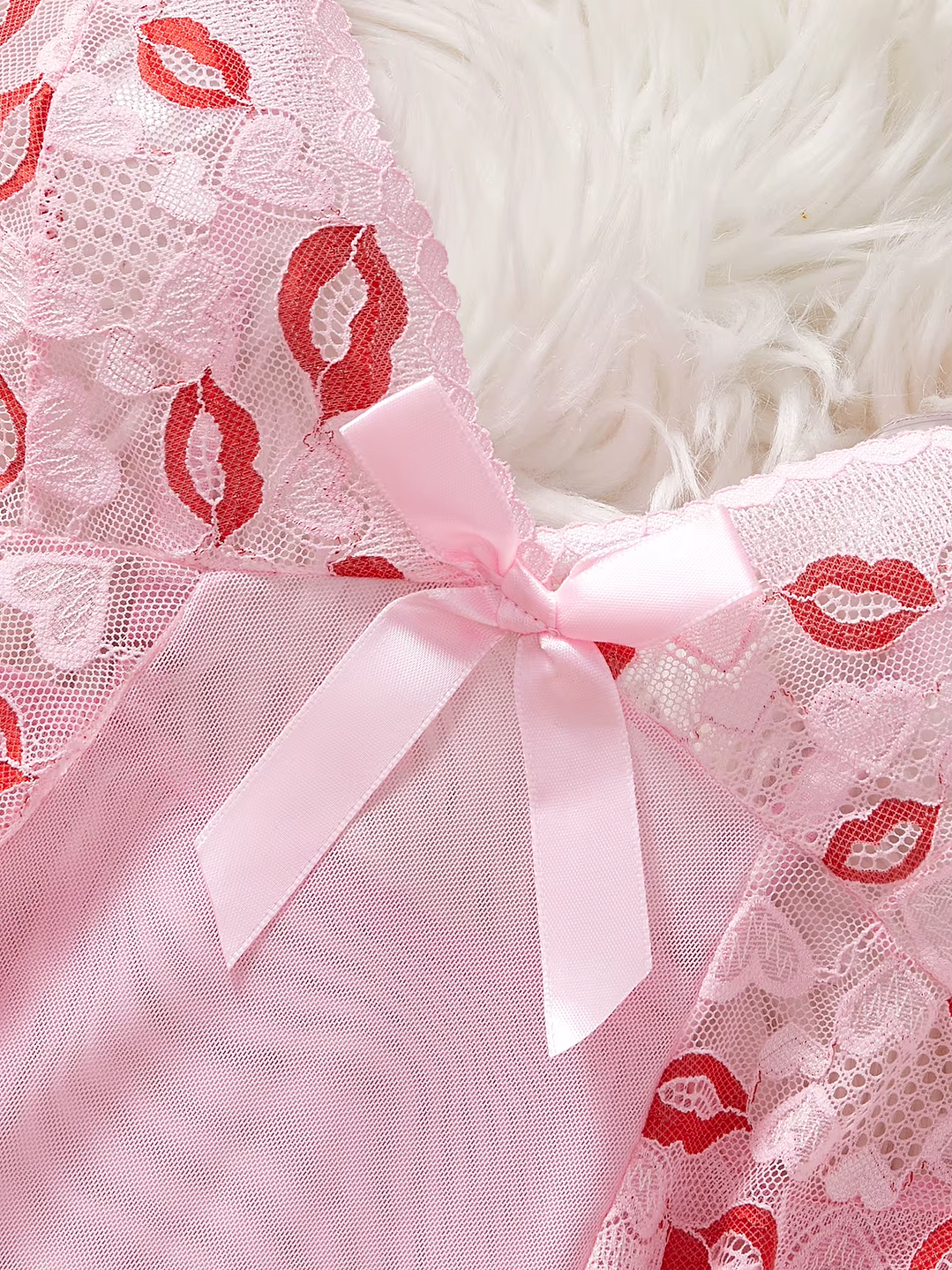 Sensual Babydoll Rosa “Corazones & Besos” 6