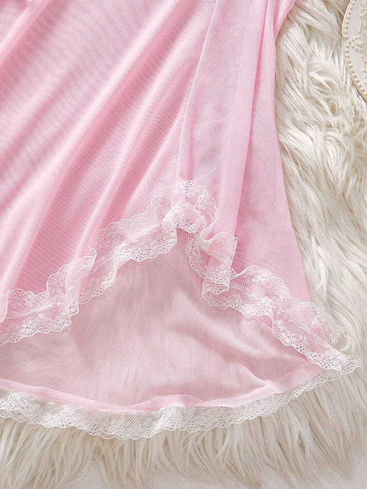 Sensual Babydoll Rosa “Corazones & Besos” 7