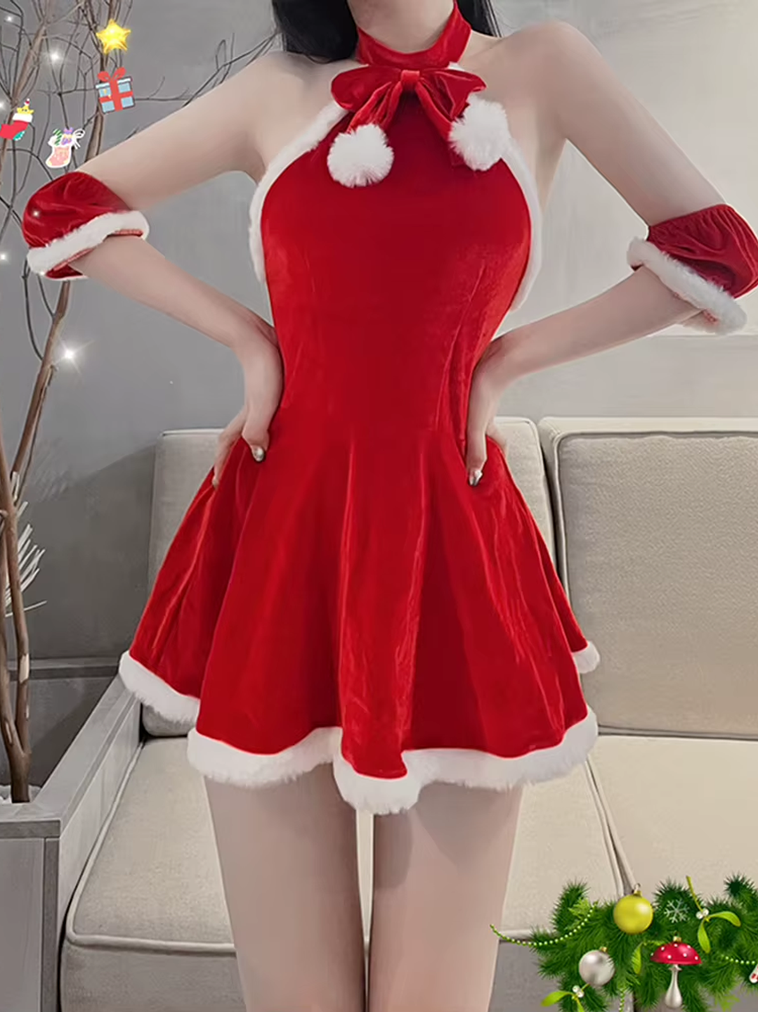 Encanto y Elegancia - Vestido Candy Santa Navideño 4