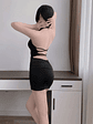 Vestido Negro escotado con tiras en la espalda- Coqueta Noir  - Miniatura 4