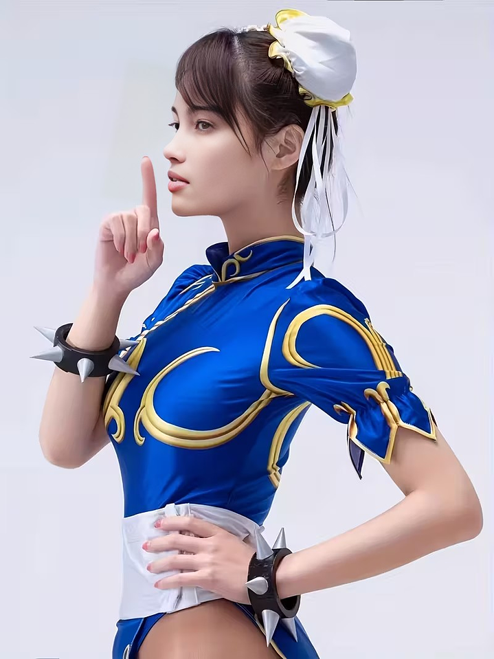Body Cosplay Chun Li Impact - Falda + Moños Lancería 4