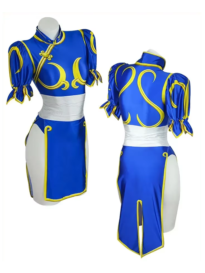 Body Cosplay Chun Li Impact - Falda + Moños Lancería 6
