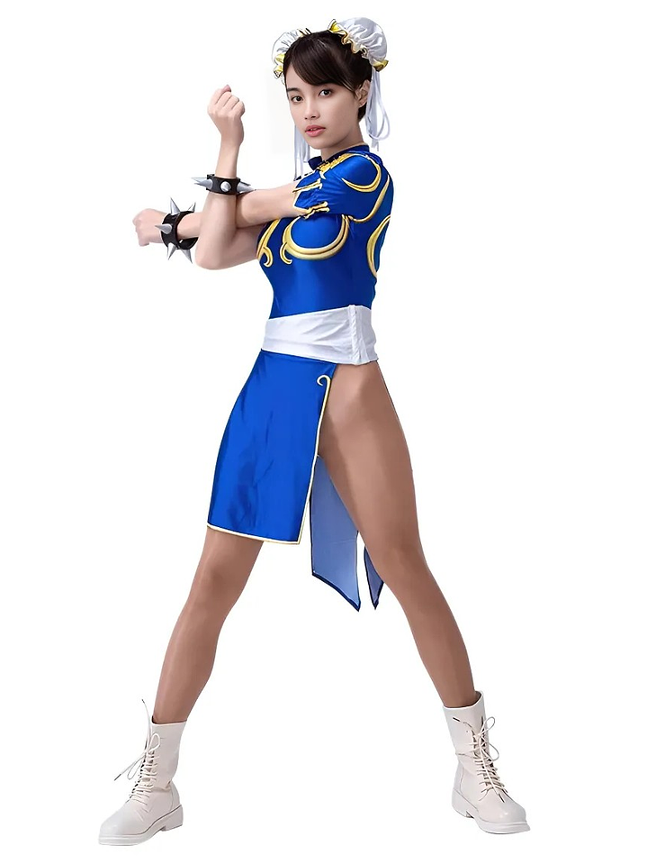 Body Cosplay Chun Li Impact - Falda + Moños Lancería 7