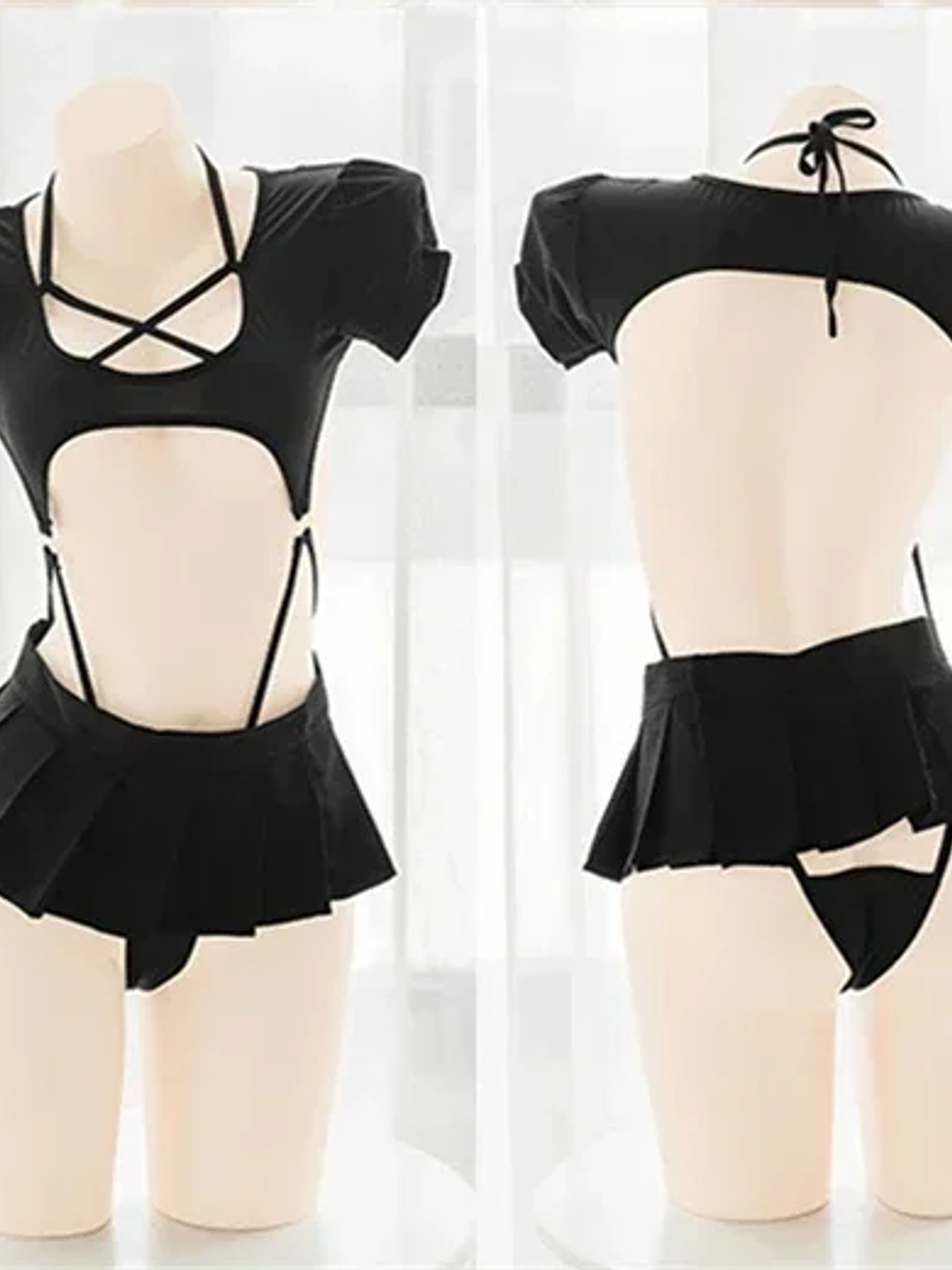 KESHA CONJUNTO MICROBODY CON MANGAS + FALDA TABLEADA 4