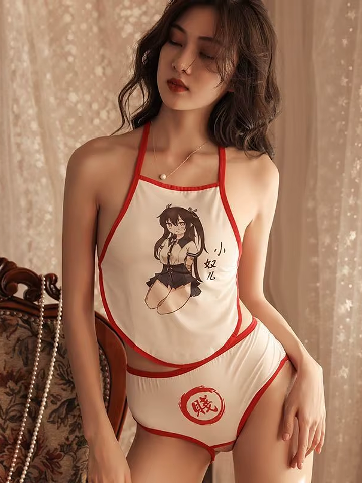 MICHIKO - CONJUNTO PIJAMA ESTAMPADO ANIME LENCERIA REGULABLE 1