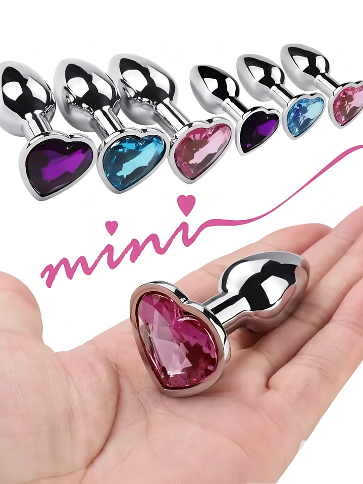 PLUG DILDO DIAMONT HEART PUNTA DE ACERO QUIRÚRGICO 1