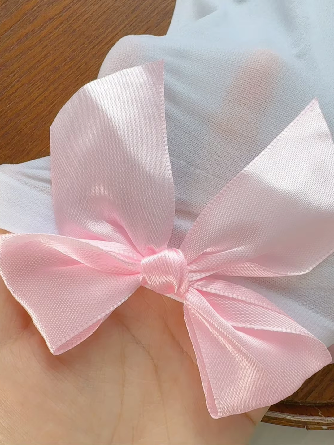 Medias Largas Blancas Con Lazo Rojo/ Rosa 6