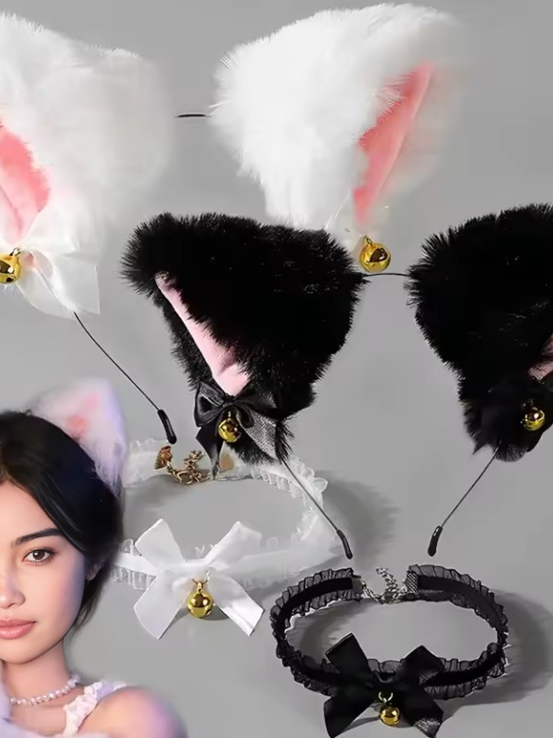 NEKO DIADEMA GATITO CON CASCABEL + GARGANTILLA 1