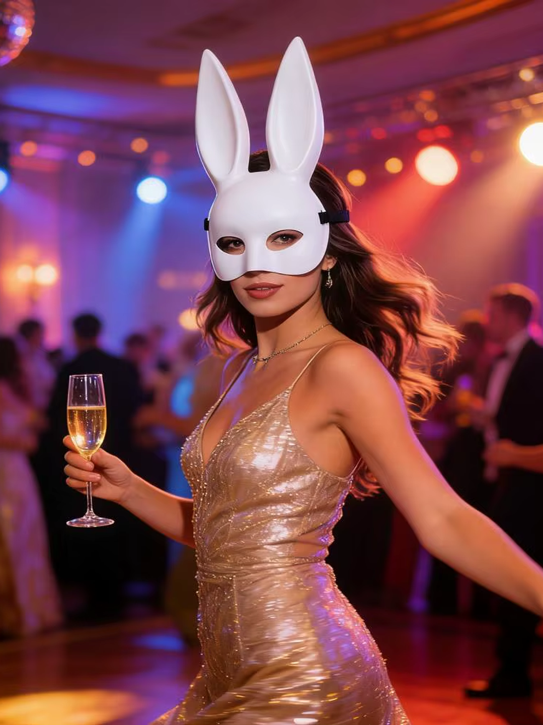 BUNNY MASCARA CON OREJAS DE CONEJITO SNOW  2