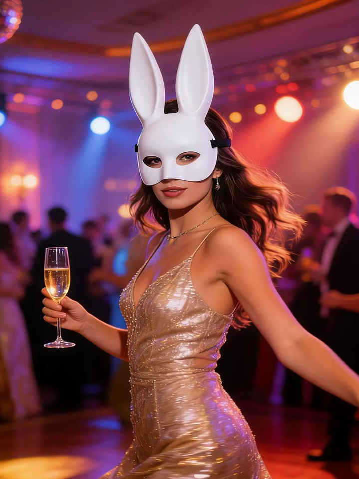 BUNNY MASCARA CON OREJAS DE CONEJITO SNOW  2