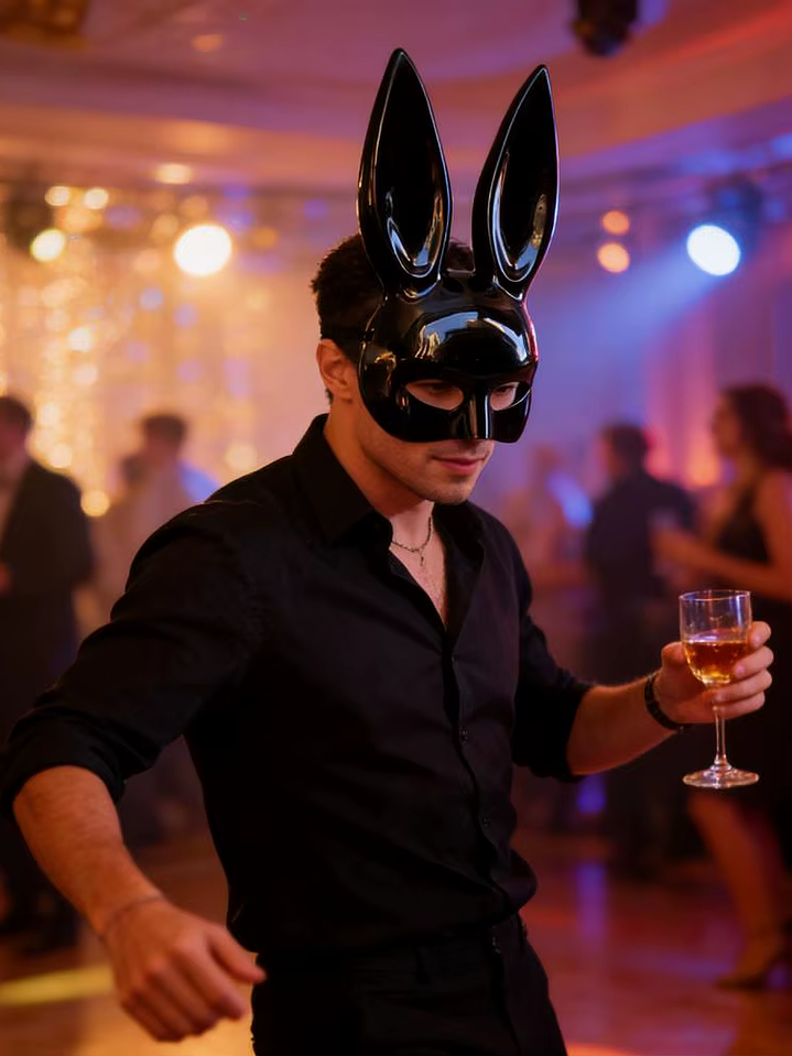 BUNNY MASCARA CON OREJAS DE CONEJITO SNOW  8