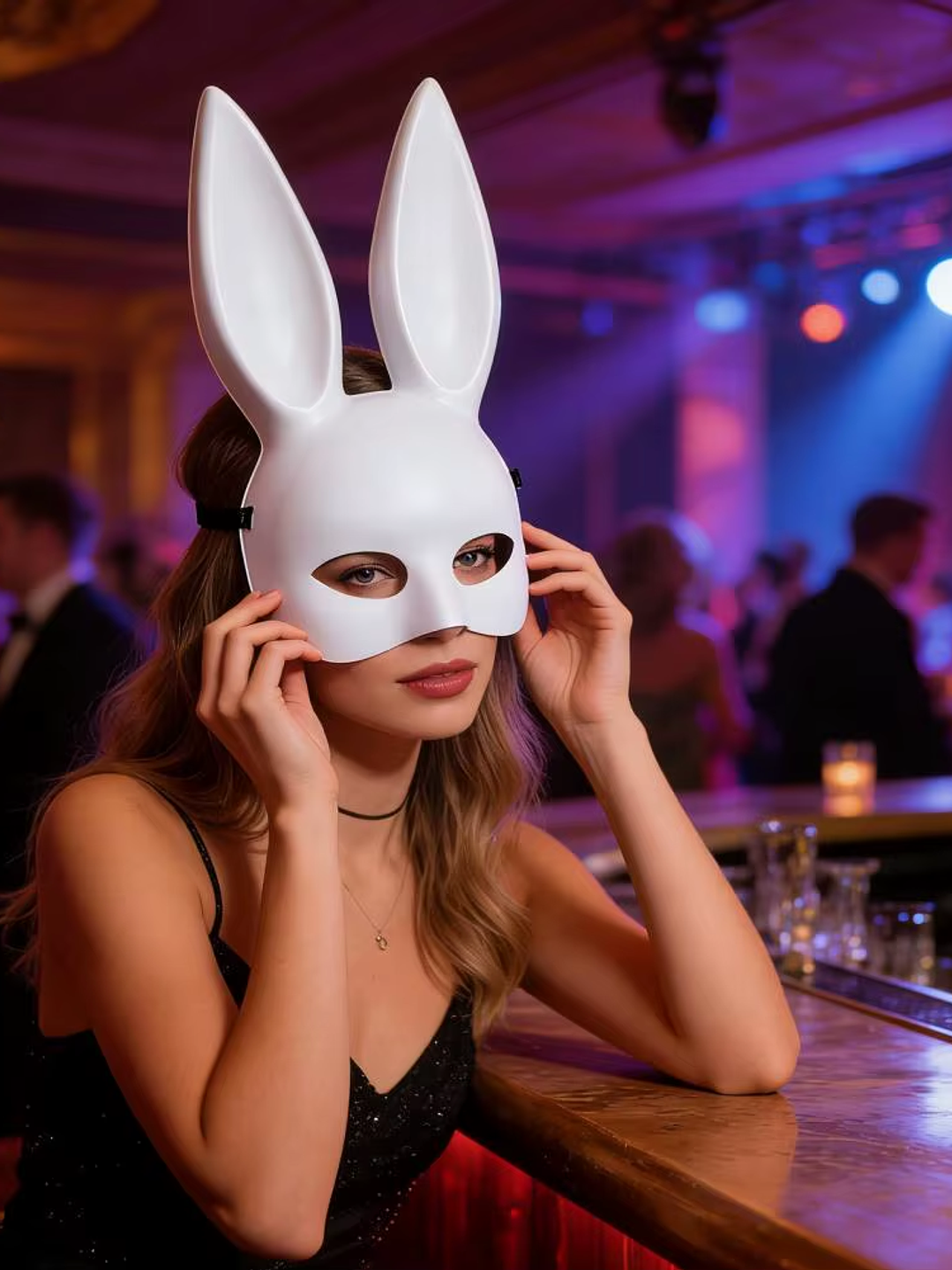 BUNNY MASCARA CON OREJAS DE CONEJITO SNOW  3