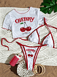 ARELY CHERRY Conjunto Bikini 3 piezas Braga + Sostén + camiseta - Miniatura 4