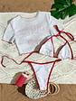 ARELY CHERRY Conjunto Bikini 3 piezas Braga + Sostén + camiseta - Miniatura 5