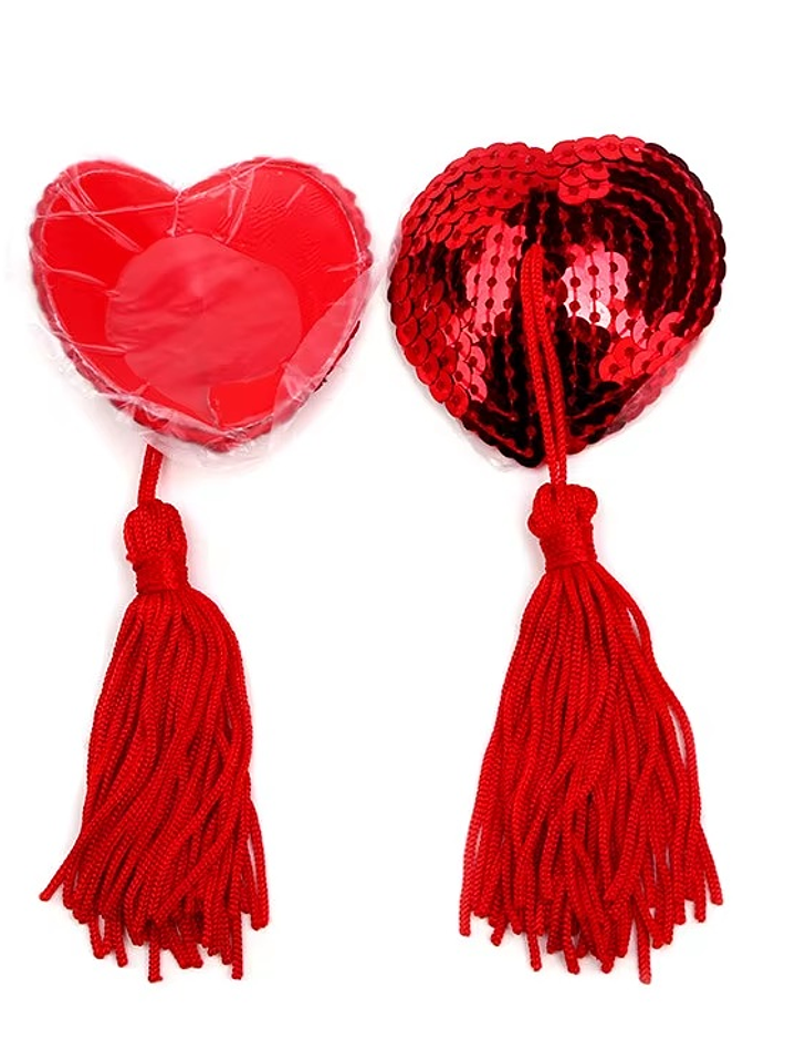 Pezoneras tipo corazon de lentejuelas 2